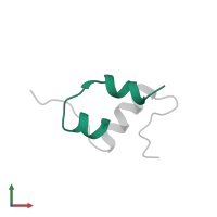 Insulin A chain in PDB entry 1hui, assembly 1, front view.