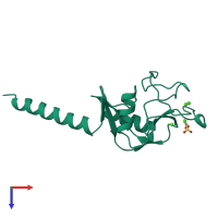 PDB entry 1hup coloured by chain, top view.