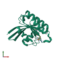 PDB entry 1huq coloured by chain, front view.