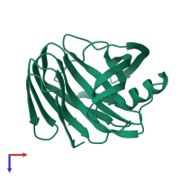 PDB entry 1hv1 coloured by chain, top view.