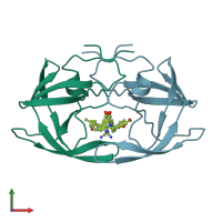 PDB entry 1hvh coloured by chain, front view.