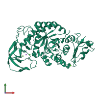 PDB entry 1hvx coloured by chain, front view.