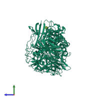 PDB entry 1hww coloured by chain, side view.