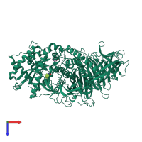 PDB entry 1hww coloured by chain, top view.