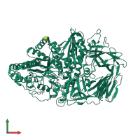 PDB entry 1hxk coloured by chain, front view.