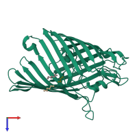 PDB entry 1hxx coloured by chain, top view.