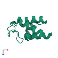 PDB entry 1hy8 coloured by chain, top view.