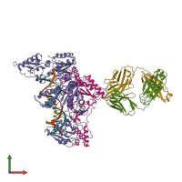 PDB entry 1hys coloured by chain, front view.