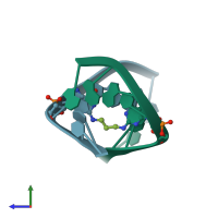 PDB entry 1hz2 coloured by chain, side view.