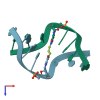 PDB entry 1hz2 coloured by chain, top view.