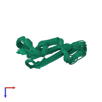 PDB entry 1i02 coloured by chain, ensemble of 20 models, top view.