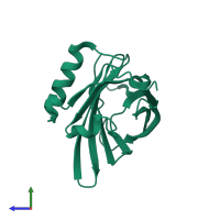 PDB entry 1i04 coloured by chain, side view.