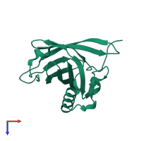 PDB entry 1i04 coloured by chain, top view.