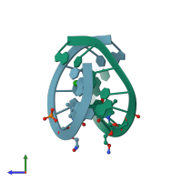 PDB entry 1i0f coloured by chain, side view.