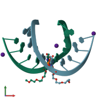 PDB entry 1i0k coloured by chain, front view.
