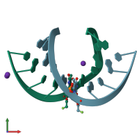 PDB entry 1i0m coloured by chain, front view.