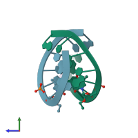 PDB entry 1i0n coloured by chain, side view.