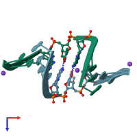 PDB entry 1i0o coloured by chain, top view.