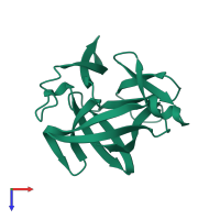 PDB entry 1i1b coloured by chain, top view.