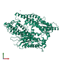 PDB entry 1i1i coloured by chain, front view.