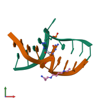 PDB entry 1i1p coloured by chain, front view.