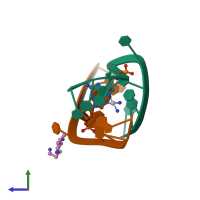PDB entry 1i1p coloured by chain, side view.