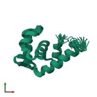 PDB entry 1i1s coloured by chain, ensemble of 20 models, front view.