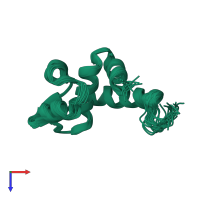 PDB entry 1i1s coloured by chain, ensemble of 20 models, top view.