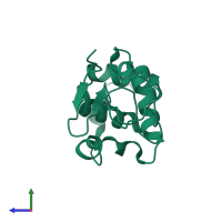 PDB 1i20 coloured by chain and viewed from the side.