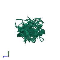 PDB entry 1i25 coloured by chain, ensemble of 10 models, side view.