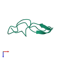U1-theraphotoxin-Hs1a in PDB entry 1i25, assembly 1, top view.