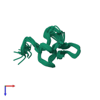 PDB entry 1i26 coloured by chain, ensemble of 26 models, top view.