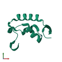 Monomeric assembly 1 of PDB entry 1i27 coloured by chemically distinct molecules, front view.