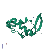 Monomeric assembly 1 of PDB entry 1i27 coloured by chemically distinct molecules, top view.