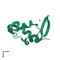 PDB entry 1i27 coloured by chain, top view.