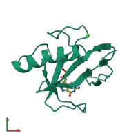 PDB entry 1i2e coloured by chain, front view.