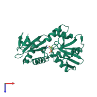 PDB entry 1i2k coloured by chain, top view.