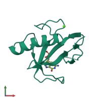 Monomeric assembly 1 of PDB entry 1i3f coloured by chemically distinct molecules, front view.