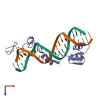 PDB entry 1i3j coloured by chain, top view.