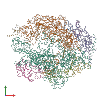 PDB 1i3q coloured by chain and viewed from the front.