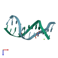 PDB entry 1i3t coloured by chain, top view.