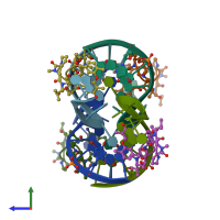 PDB entry 1i3w coloured by chain, side view.
