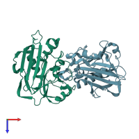 PDB entry 1i4h coloured by chain, top view.