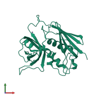 PDB entry 1i4q coloured by chain, front view.