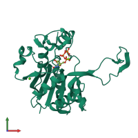 PDB entry 1i52 coloured by chain, front view.