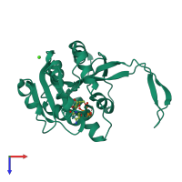 PDB entry 1i52 coloured by chain, top view.