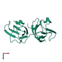 PDB entry 1i5i coloured by chain, top view.