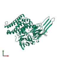 PDB entry 1i5p coloured by chain, front view.