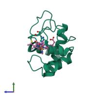 PDB entry 1i5t coloured by chain, side view.