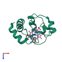 PDB entry 1i5t coloured by chain, top view.